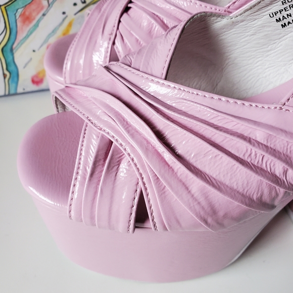 NEW Jeffrey Campbell Pink Patent ROCK-IT-2 Platform Sandals 6.5 - Picture 5 of 9
